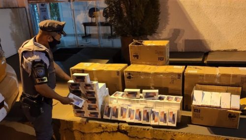 Fiscalização apreende carga de celulares do Paraguai avaliada em R$ 100 mil em Regente Feijó