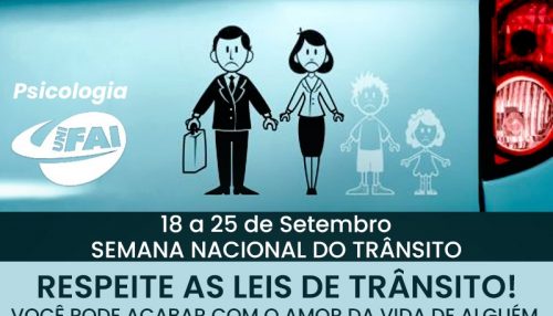 Curso de Psicologia da UniFAI desenvolve campanha na Semana Nacional do Trânsito