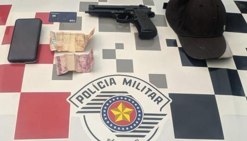 Assaltante é preso em flagrante após roubar pedestre no Centro de Dracena com pistola de brinquedo