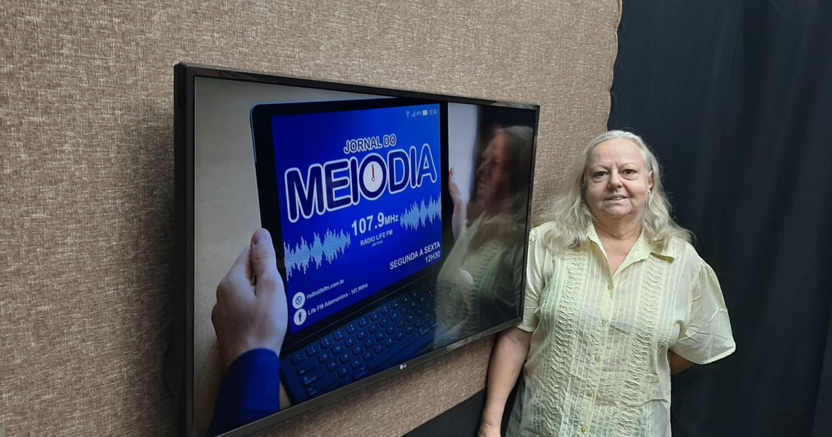 Dra. Maria Cristina Dias, voluntária do CVV em Adamantina, no Jornal do Meio Dia