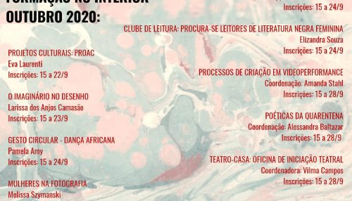 Oficinas culturais de outubro estão com inscrições abertas