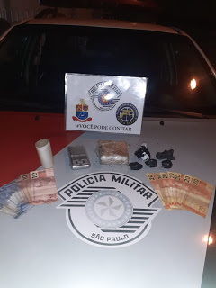 Policia Militar apreende em flagrante adolescente em Dracena por ato infracional de tráfico de drogas e muito material que foi recebido em forma de pagamento de droga