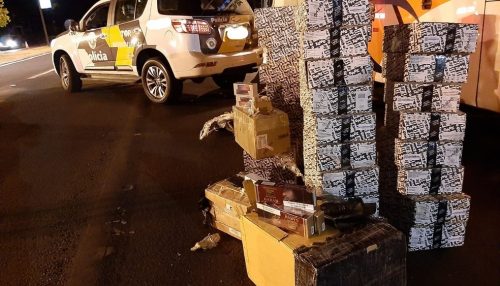 Produtos oriundos do Paraguai e sem documentação fiscal são apreendidos pela Polícia Rodoviária