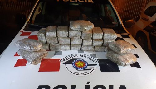 Durante abordagem a ônibus, Polícia Militar localiza 14 kg de drogas e prende mulher em flagrante