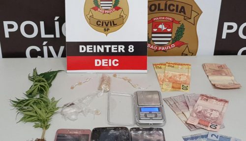 Polícia Civil prende 2 traficantes em flagrante no Jardim Marisa com drogas e arma de fogo