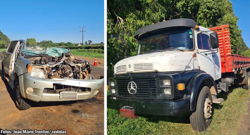 Motorista de caminhonete sofre ferimentos em acidente na SP-294 em Iacri/SP