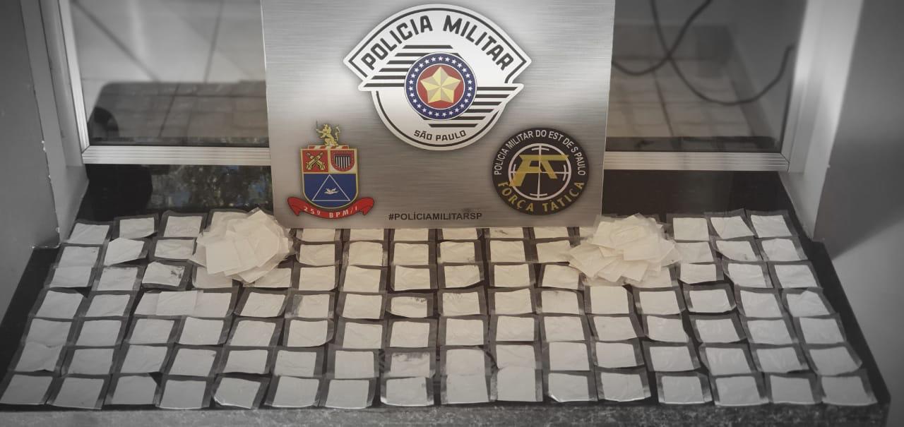 Polícia Militar através da Força Tática apreendem papelotes de cocaína prontos para venda