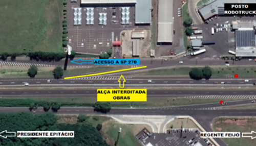 Obra altera tráfego na Raposo Tavares, em Prudente