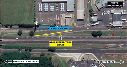 Obra altera tráfego na Raposo Tavares, em Prudente