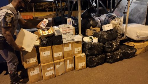 Polícia Rodoviária apreende mercadorias oriundas do Paraguai e detém seis pessoas em ocorrências de descaminho