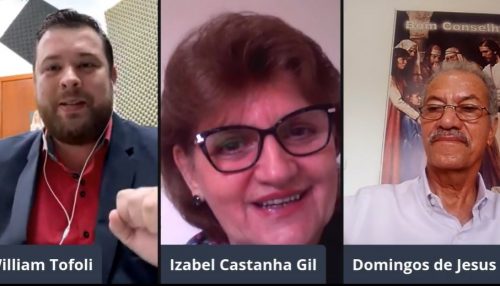 Poesia e música, com o Pe. Domingos e a professora Izabel Castanha