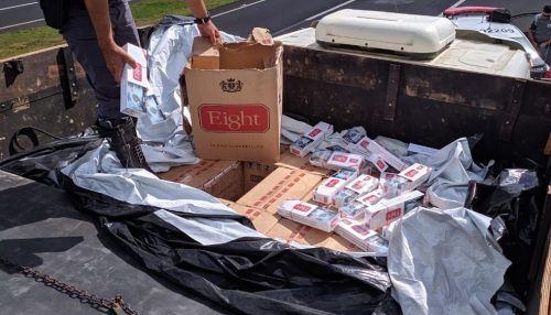 Polícia Rodoviária apreende caminhão com 170 mil maços de cigarros contrabandeados do Paraguai