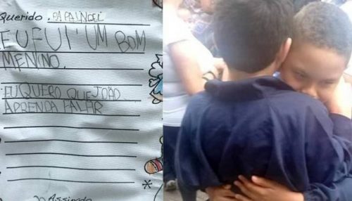 Garoto autista pede em cartinha de Natal que amigo também aprenda a falar