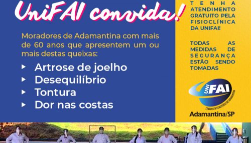 Fisioclínica convida idosos de Adamantina para atendimento gratuito