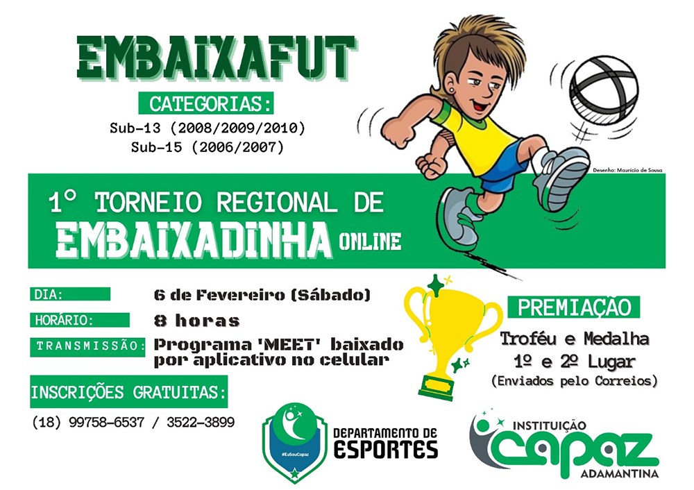 Departamento de Esportes da Capaz organiza 1º Torneio Interestadual de Embaixadinha online