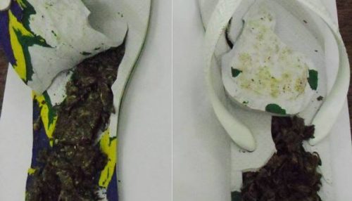 Visitante é flagrada ao tentar entrar com maconha escondida em chinelo na Penitenciária