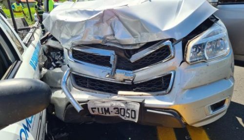 Engavetamento envolvendo 5 carros é registrado em construção de pedágio em Iacri