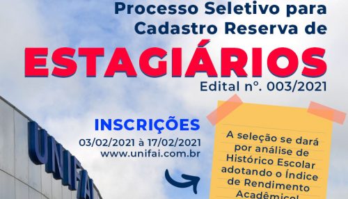 UniFAI abre inscrições para processo seletivo  de estagiários de 17 cursos de Graduação