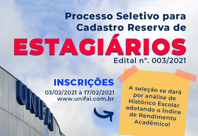 UniFAI abre inscrições para processo seletivo  de estagiários de 17 cursos de Graduação
