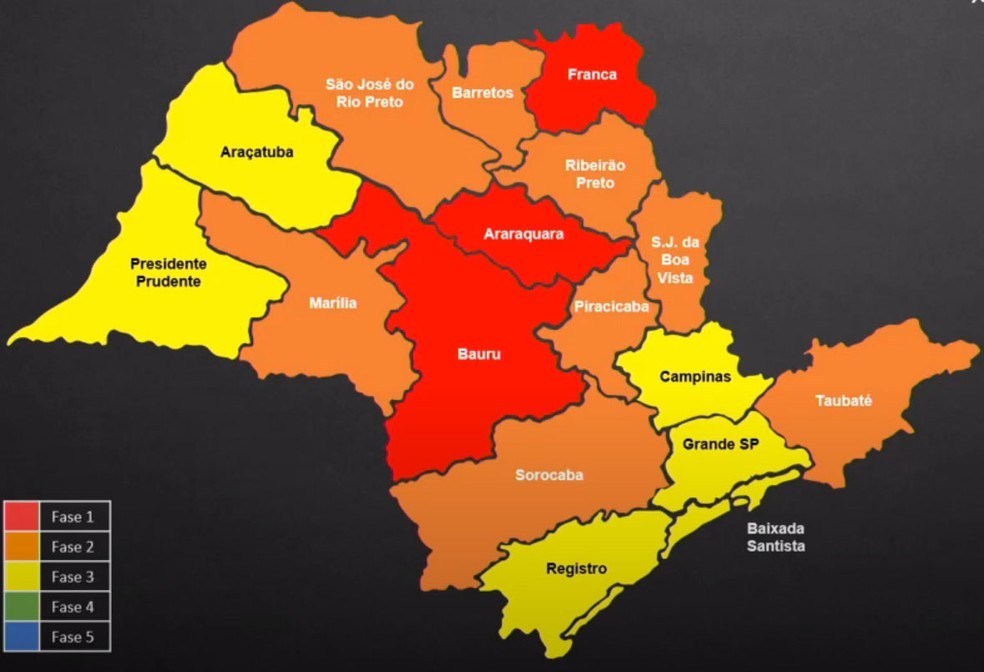 Em nova atualização do Plano São Paulo, DRS de Presidente Prudente avança para a fase amarela; DRS de Marília passa para a etapa laranja