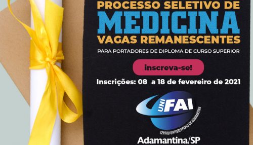 UniFAI abre dez vagas a diplomados para seletivo de ingresso no curso de Medicina