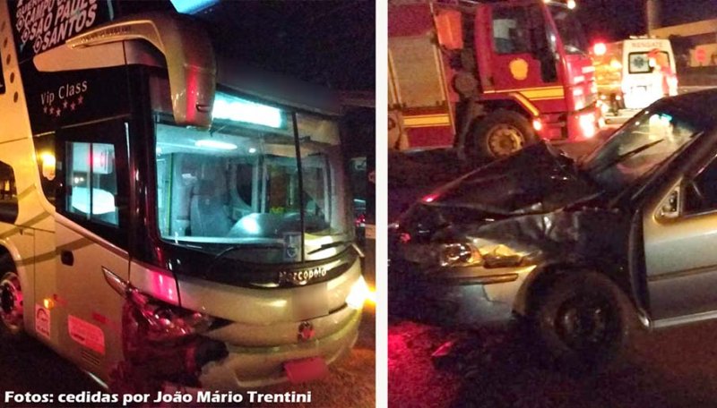 Motorista sofre ferimentos em acidente envolvendo carro e ônibus na SP-294 em Tupã
