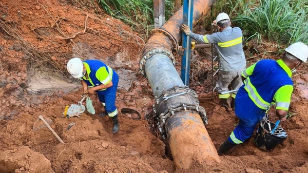 Sabesp finaliza reparo em adutora e o retorno do abastecimento deve ocorrer de forma gradual