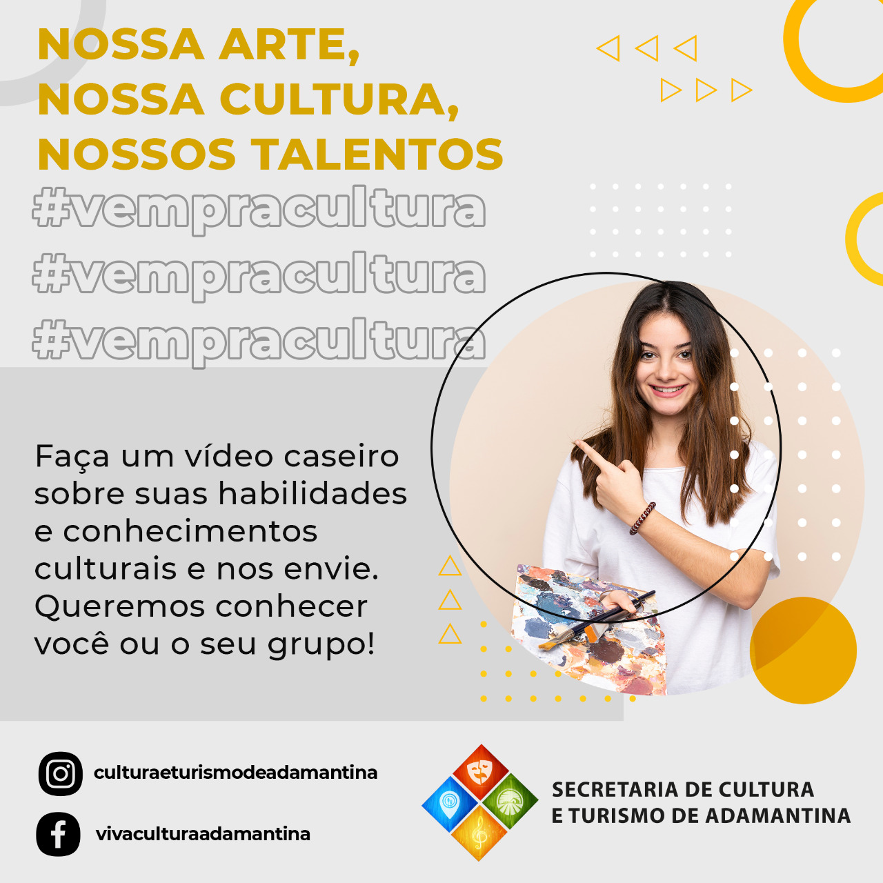 #VemPraCultura: Projeto da  Secretaria de Cultura e Turismo divulgará talentos de Adamantina