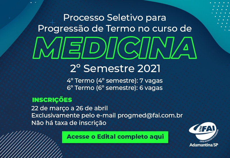 UniFAI abre inscrições de Processo Seletivo  para Progressão de Termo no curso de Medicina