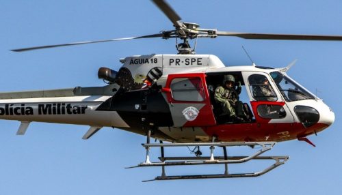 Helicóptero Águia ajudar na fiscalização de aglomerações em ranchos