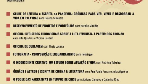 Saiba quais são as oficinais culturais que estão com inscrições abertas