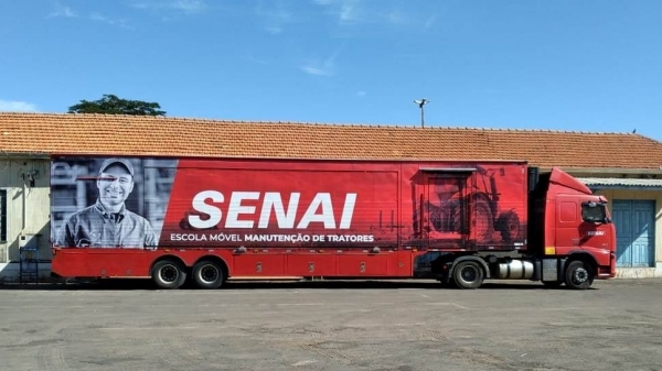 Unidade móvel do SENAI chega Lucélia para curso de diagnóstico e manutenção de motores diesel