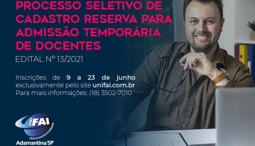 UniFAI abre Processo Seletivo de cadastro reserva para docentes
