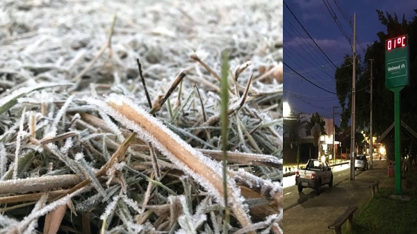 Baixas temperaturas provocam geada em Adamantina; termômetros marcaram 1°C