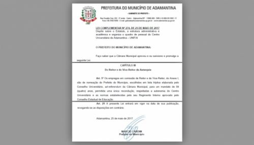 Ao resistir à decisão que não referendou reitores, prefeito se põe contra lei criada por ele em 2017
