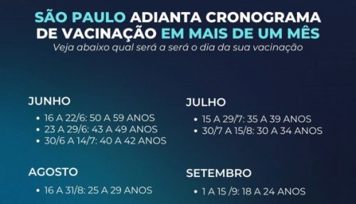 SP apresenta novo calendário para vacinar toda a população adulta até 15 de setembro