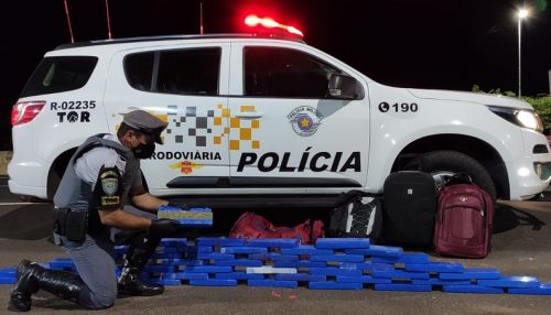 Passageiros de ônibus são flagrados com mais de 40 quilos de maconha em Presidente Venceslau