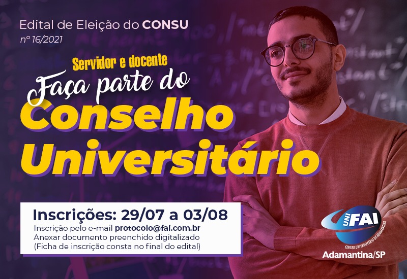 UniFAI abre edital para eleição de nova formação do Conselho Universitário