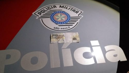 Policia Militar apreende nota falsa de 200 Reais em Osvaldo Cruz