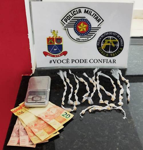 Em Adamantina, adolescente é apreendido pela Força Tática com 63 pedras de crack