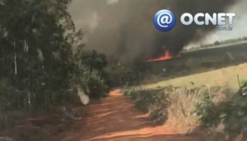 Incêndio de grandes proporções atinge a Fazenda Ipameri entre Osvaldo Cruz e Salmourão