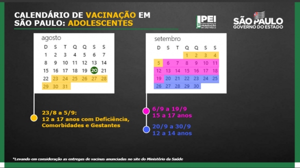 SP vai vacinar adolescentes de 12 a 17 anos a partir de 23 de agosto