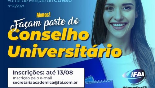 UniFAI abre inscrições para candidatura  de estudantes ao Conselho Universitário