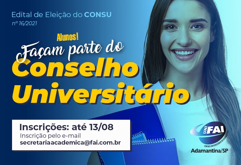 UniFAI abre inscrições para candidatura  de estudantes ao Conselho Universitário