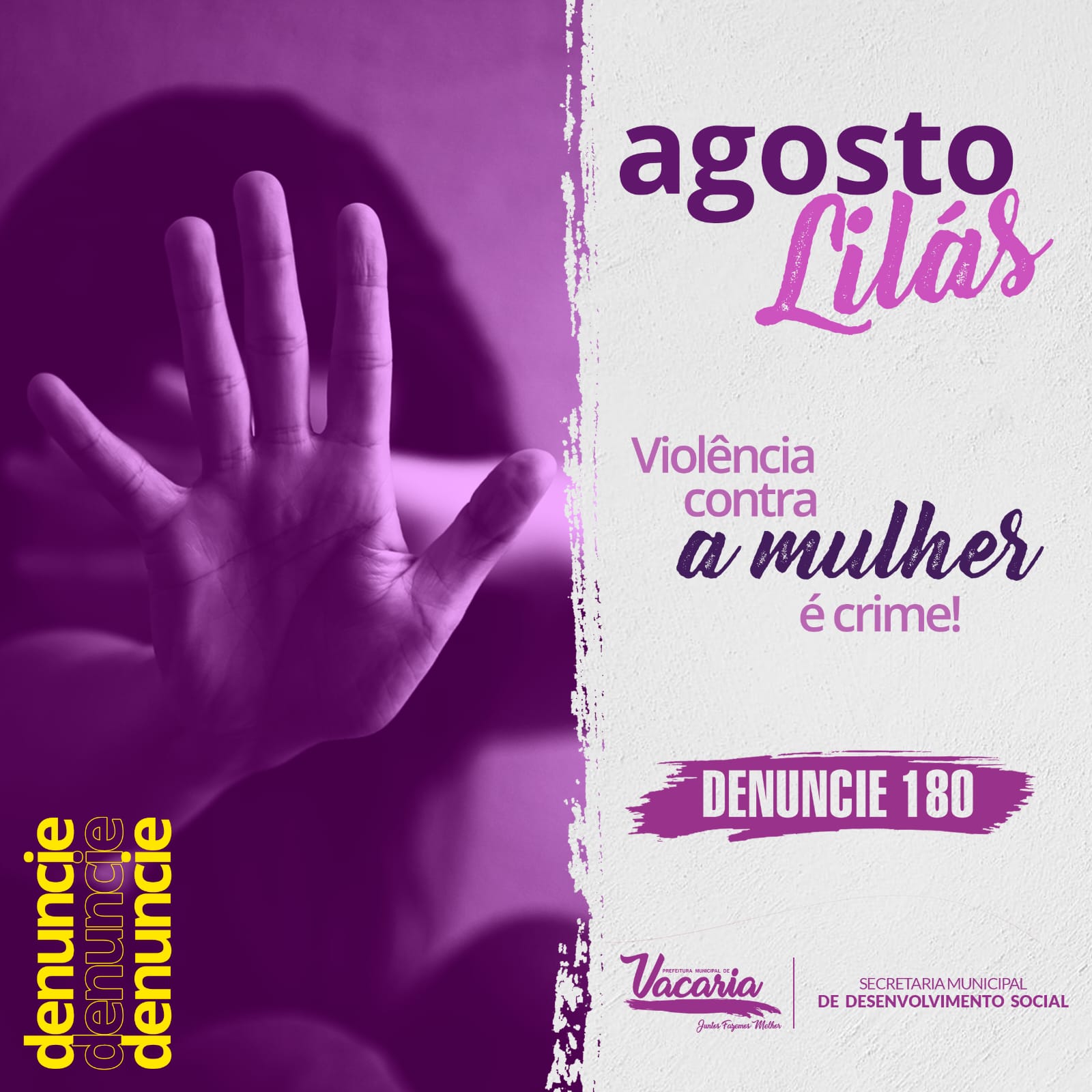 Agosto Lilás é o mês de conscientização contra a violência doméstica