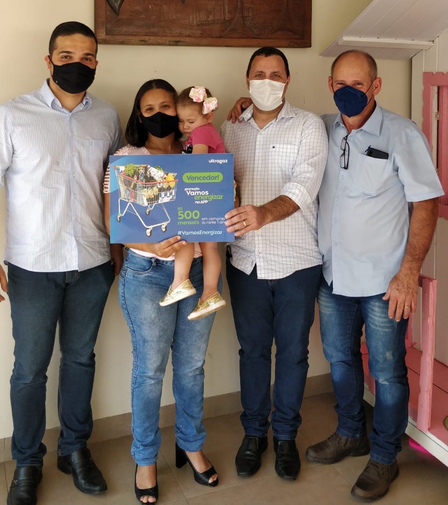 Cliente da Ultragaz Adamantina, ganha 1 ano de supermercado na promoção Vamos energizar no app da Ultragaz