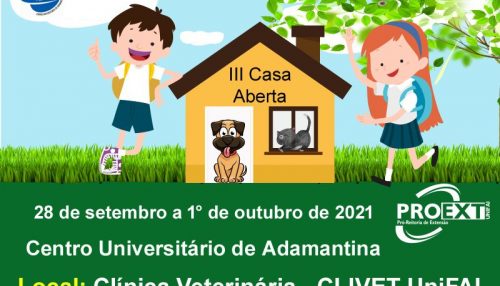 III Casa Aberta ocorre de 28 de setembro  a 1º de outubro na Clínica Veterinária