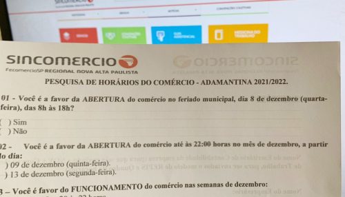 Sincomercio ouve comerciantes de Adamantina para definição do calendário de horários 2021/22