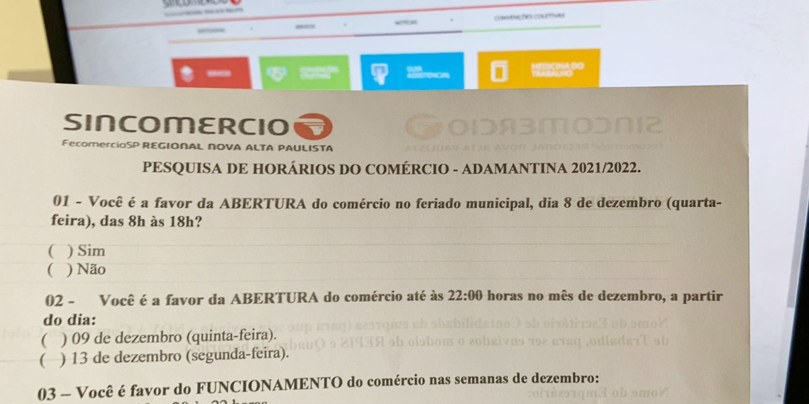 Sincomercio ouve comerciantes de Adamantina para definição do calendário de horários 2021/22