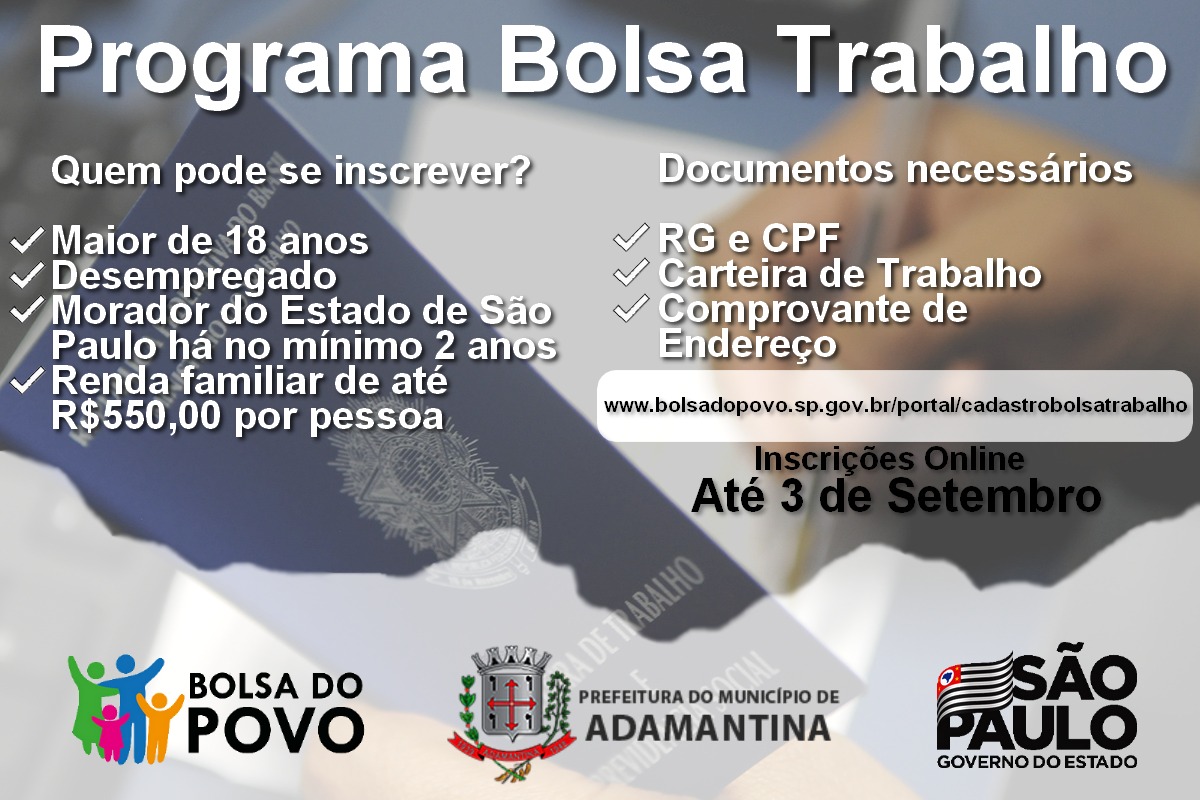 Bolsa Trabalho segue inscrições abertas até amanhã (3)